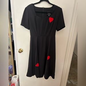 Black dress with hearts